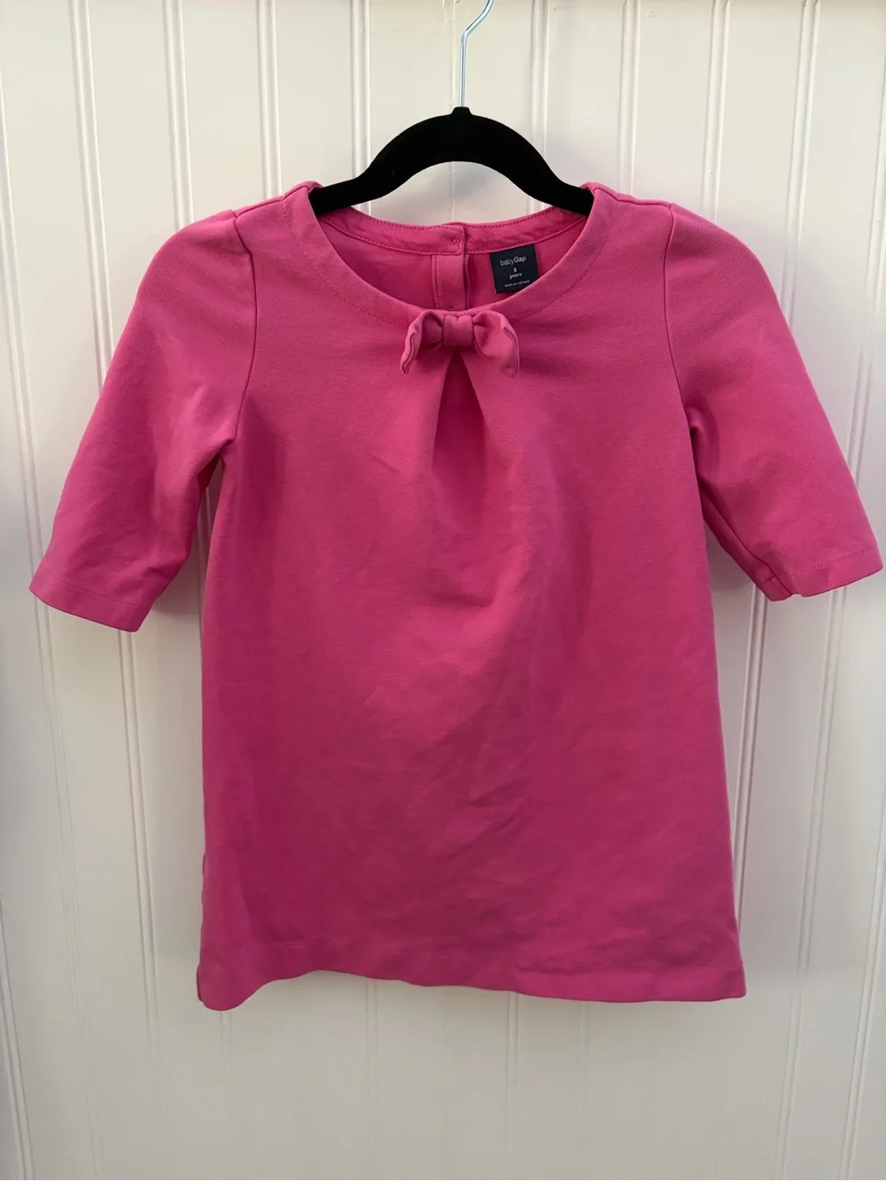 Baby Gap Girls Pink Bow Neck Dress